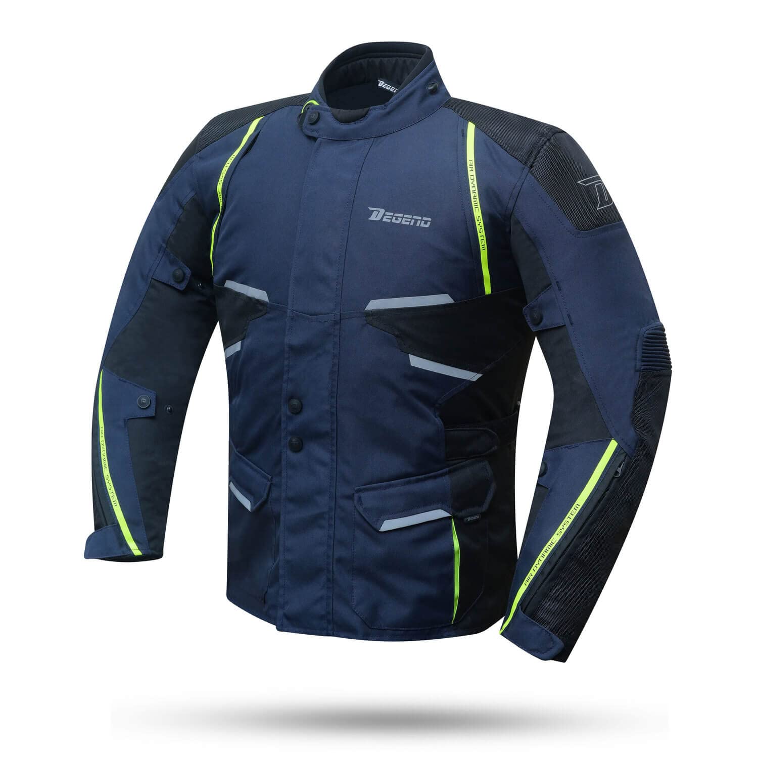 DEGEND SAHARA | Motorradjacke Ganzjährig Herren 4 Jahreszeiten mit 3 Layer - 2 Herausnehmbare Winterschichten + Protektoren & Reflektoren, Blau, 3XL von DEGEND