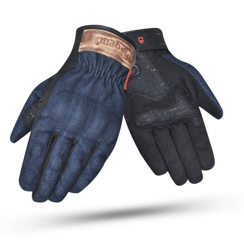 DEGEND Texas EVO Blau | Sommer Motorradhandschuhe Herren - Leder Motorrad Handschuhe Herr mit Protektoren - Motorrad Zubehör - Handschuhe Schwarz/Blau von DEGEND