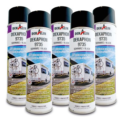 Dekalin 5x Unterbodenschutz Spray DEKAphon 9735 schwarz 0,5 l von DEKALIN