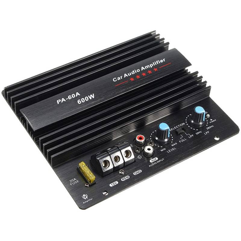 DEKLONPER 12V 600W Kfz VerstäRker Platine PA-60A Subwoofer Schaltkreis Schaltung Modul Kfz VerstäRker Endstufe,Schwarz von DEKLONPER