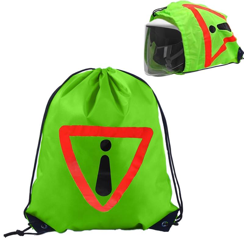 DELAIHUIL Warndreieck Motorrad,Warndreieck HelmüBerzug,Motorcycle Warning,Triangle for Motorcycle Helmet,Helmet Bag,Rucksack Mit Kordelzug,Motorrad Warndreieck,Motorradhelm üBerzug von DELAIHUIL