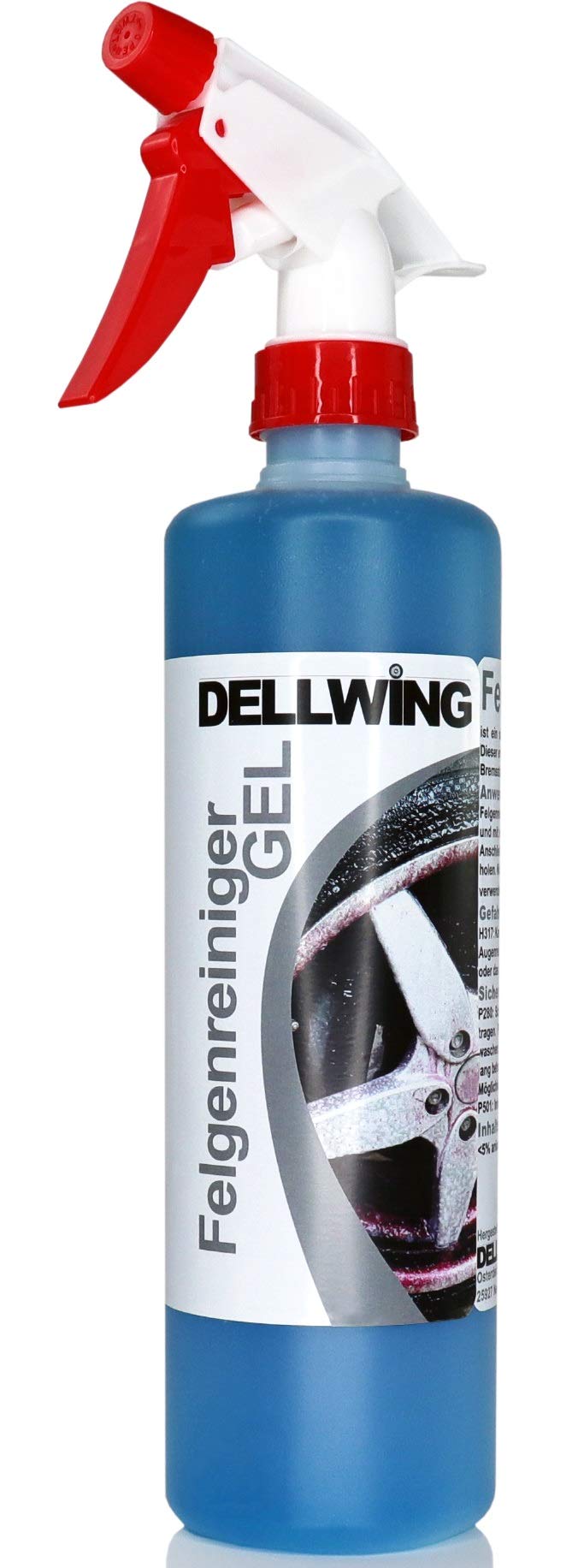 DELLWING Felgenreiniger GEL mit Wirkindikator 500 ml - Säurefreier Felgenreiniger für die mühelose Entfernung von hartnäckigen Verschmutzungen von DELLWING