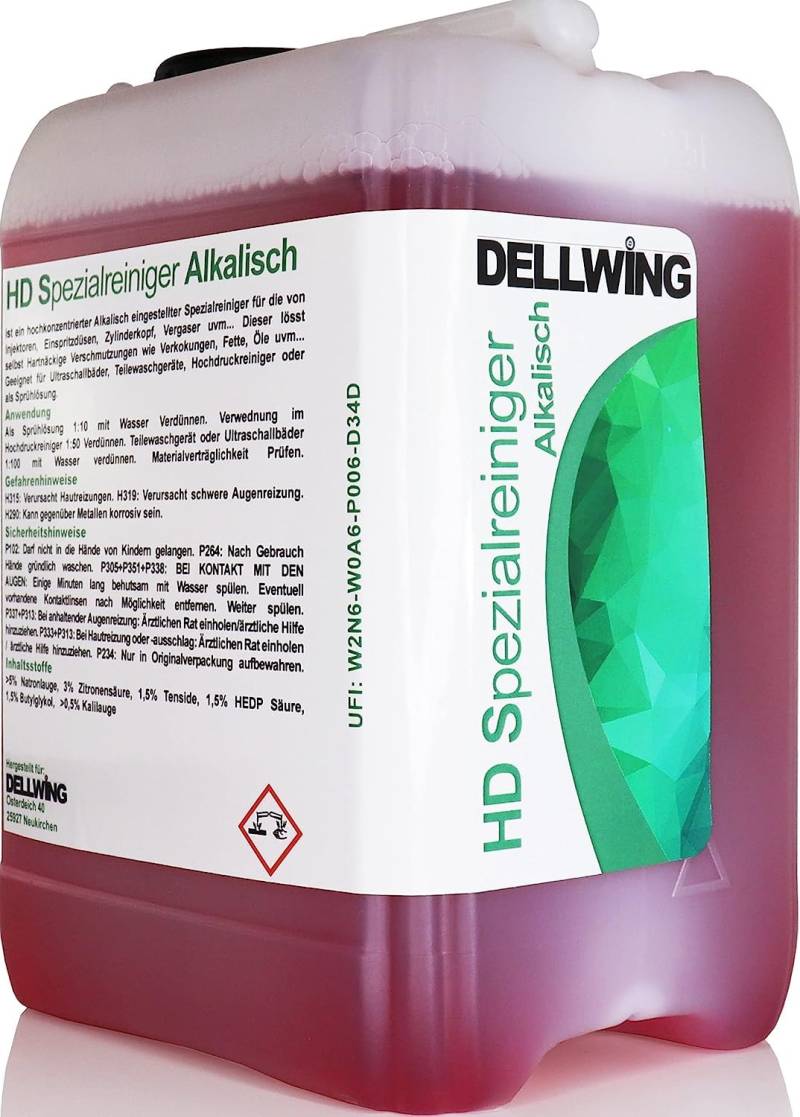 DELLWING HD Spezial10L - Ultraschall Konzentrat zur Reinigung von Autoteilen, Vergaser, Zylinderköpfe, Injektoren, Einspritzdüsen und vielem mehr von DELLWING