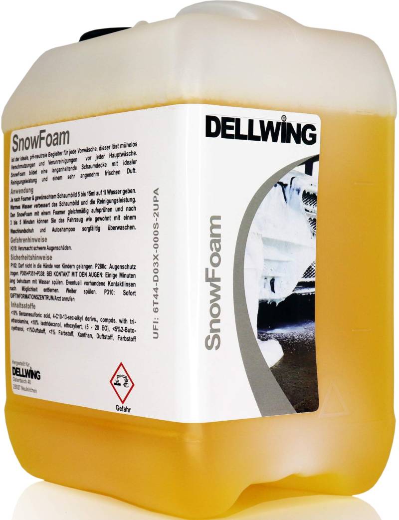 DELLWING Snow Foam Shampoo BubbleGum 10 L - Ideal für die sanfte Vorwäsche - Bildet eine dicke und langanhaltende Schaumdecke mit einem schönen Duft von DELLWING