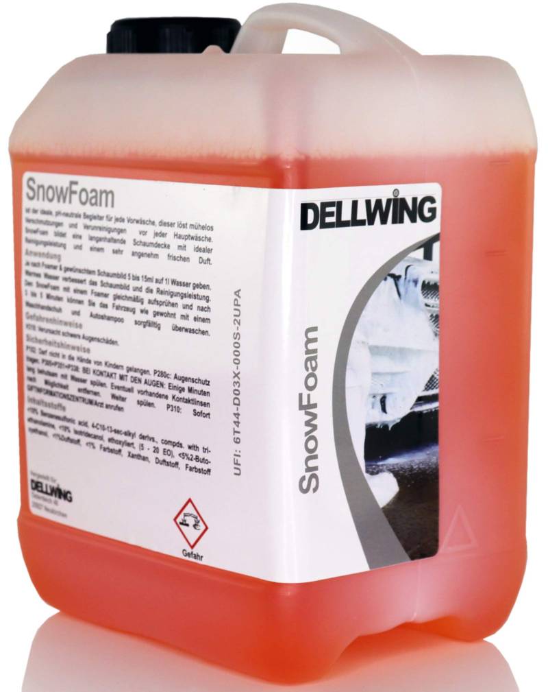 DELLWING Snow Foam Shampoo Energy 10 L - Ideal für die sanfte Vorwäsche - Bildet eine dicke und langanhaltende Schaumdecke mit einem schönen Duft von DELLWING