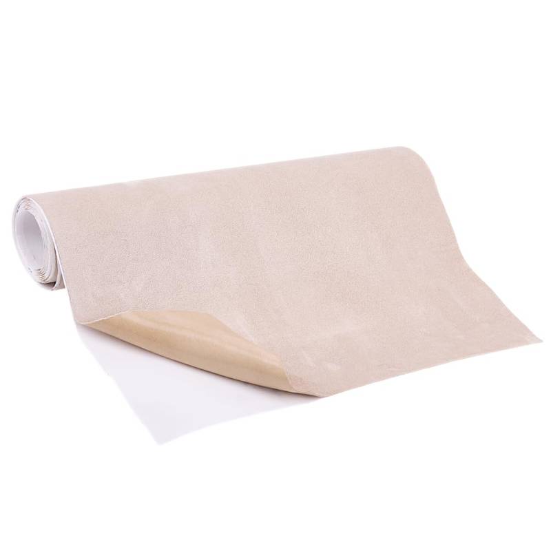 DELORIGIN 11.8" L X 59" B Wildlederstoff Für Auto Wildlederstoff Wickelstoff Mikrofaserstoff Selbstklebend Wildlederoptik Beige Elastisch Stretch Peel Stretchfolie Stoff Für Autoinnenausstattung von DELORIGIN