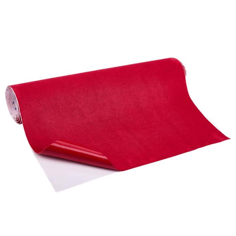 DELORIGIN 11.8" L X 59" B Wildlederstoff Für Auto Wildlederstoff Wickelstoff Mikrofaserstoff Selbstklebend Wildlederoptik Rot Elastisch Stretch Peel Stretchfolie Stoff Für Autoinnenausstattung von DELORIGIN