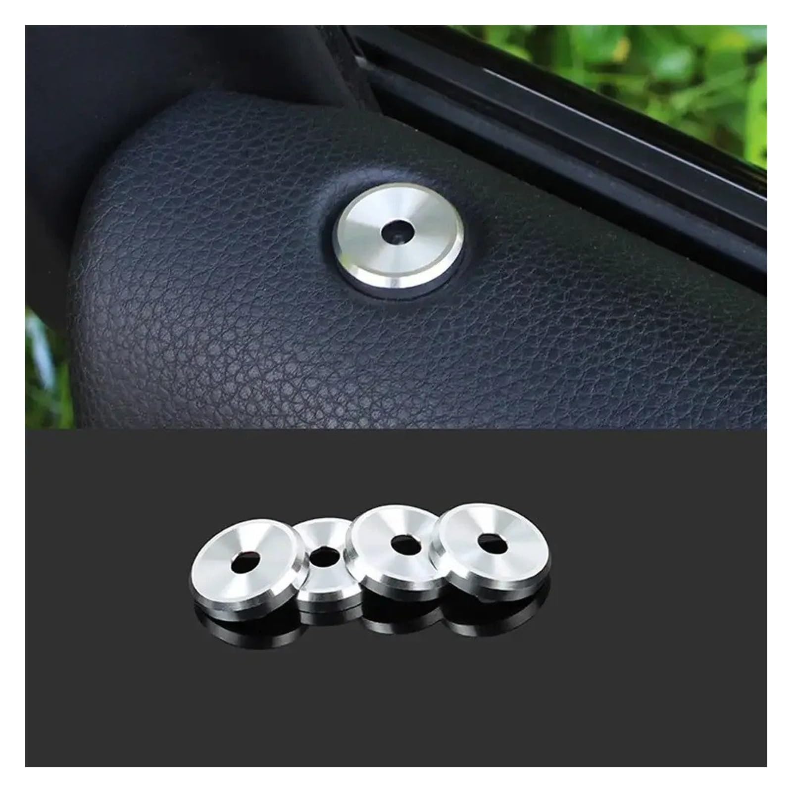 Auto Aufkleber 4 Teile/Satz Auto Tür Bolzen Lock Pin Basis Dekorative Ring Aufkleber Fit Für Cayenne Für Panamera Für Macan Auto Innen Auto Innenraum(Silber) von DELORM