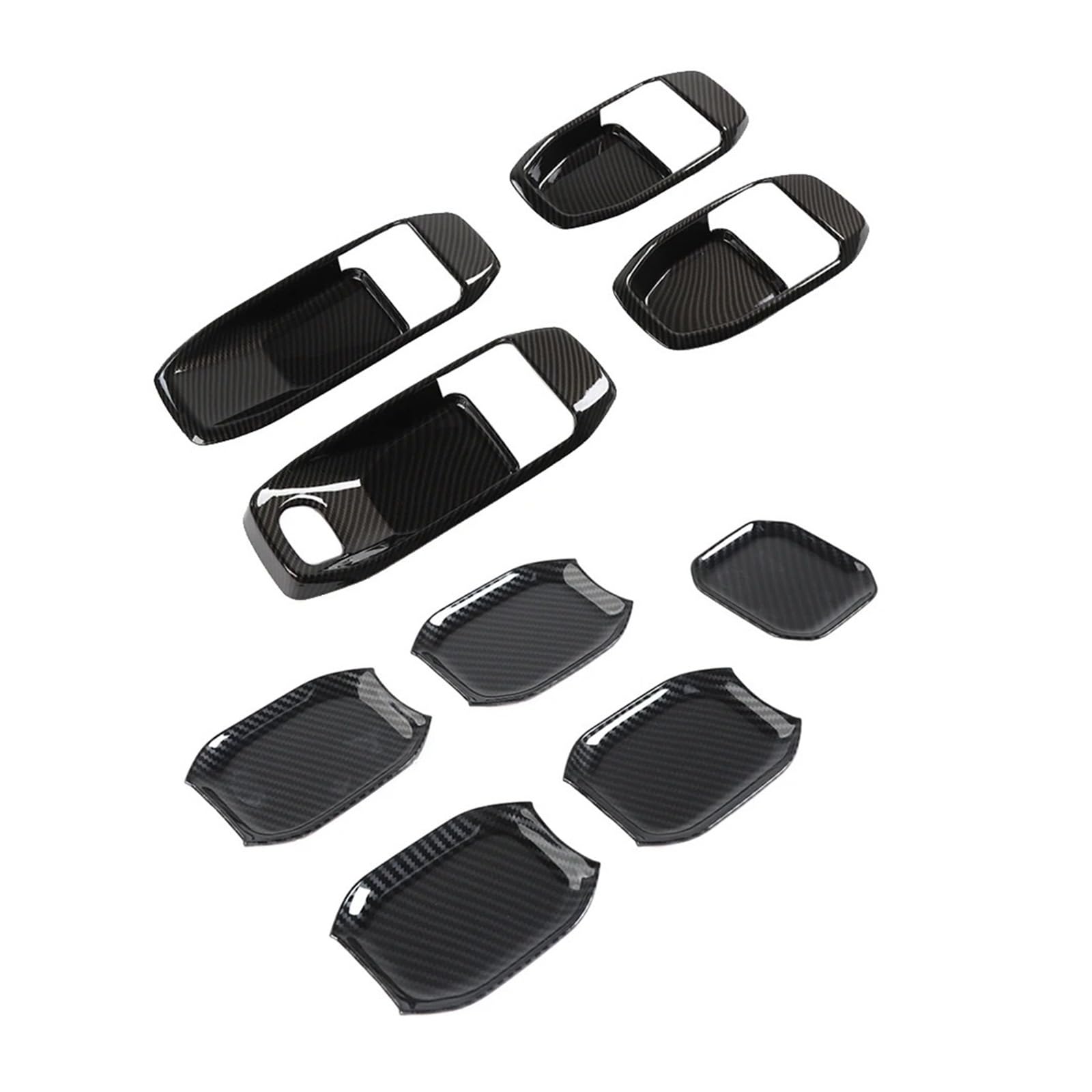 Auto Aufkleber Auto Heckklappe Vorne Hinten Innen Außen Tür Schüssel Dekoration Abdeckung Trim Für Jeep Für Wrangler JL JT Für Gladiator 2018-2023 Auto Innenraum(9Pcs-In Out) von DELORM