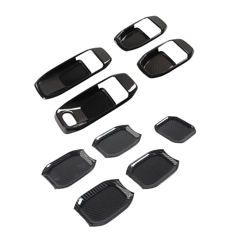 Auto Aufkleber Auto Heckklappe Vorne Hinten Innen Außen Tür Schüssel Dekoration Abdeckung Trim Für Jeep Für Wrangler JL JT Für Gladiator 2018-2023 Auto Innenraum(9Pcs-In Out) von DELORM