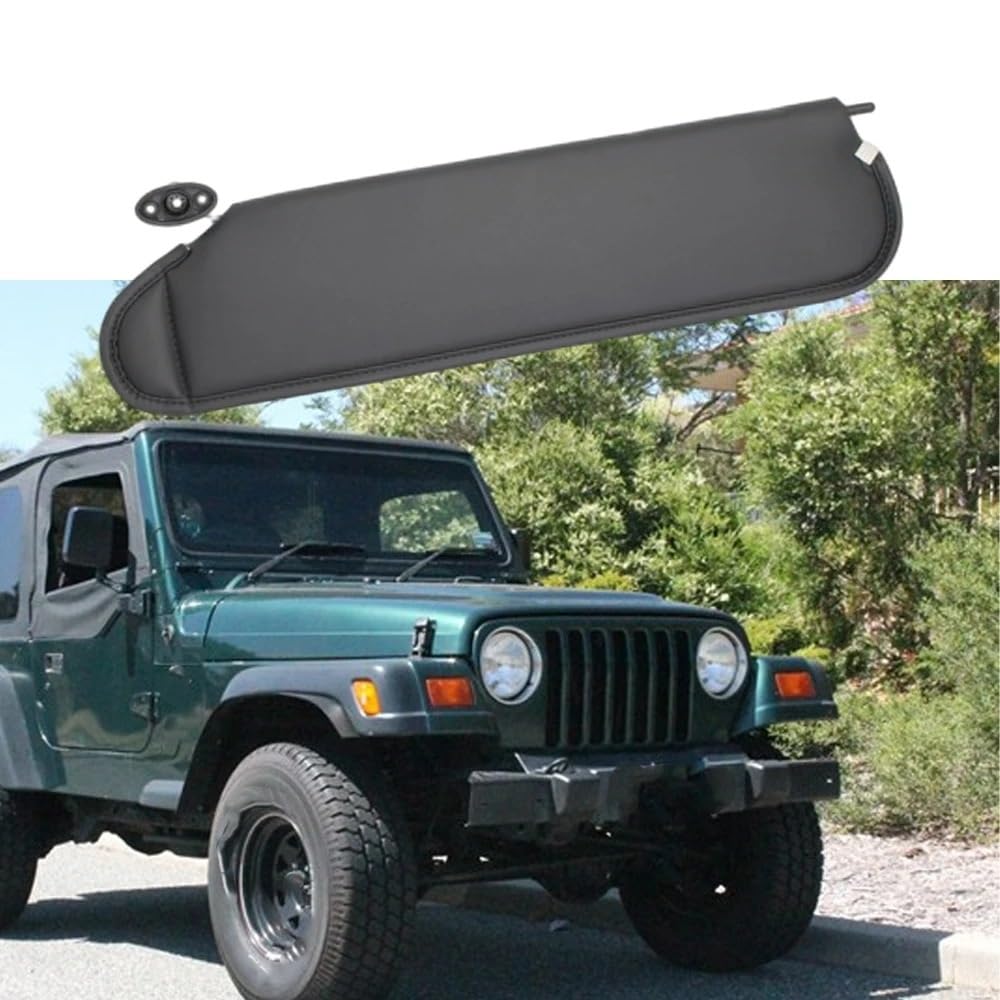 Auto Aufkleber Auto Innen Sonnenblende Schwarz Sonnenschutz Links Rechts Fahrer Beifahrerseite Für Jeep Für Wrangler TJ 1997 1998 1999 2000 2001 2002 Auto Innenraum(Left Driver Side) von DELORM