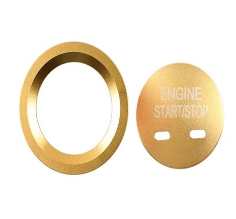 Auto Aufkleber Auto Styling Für Cadillac Für XT5 MG6 Auto Motor Push Start Stop Taste Ring Abdeckung Kappe Aufkleber Zubehör Auto Innenraum(Gold) von DELORM