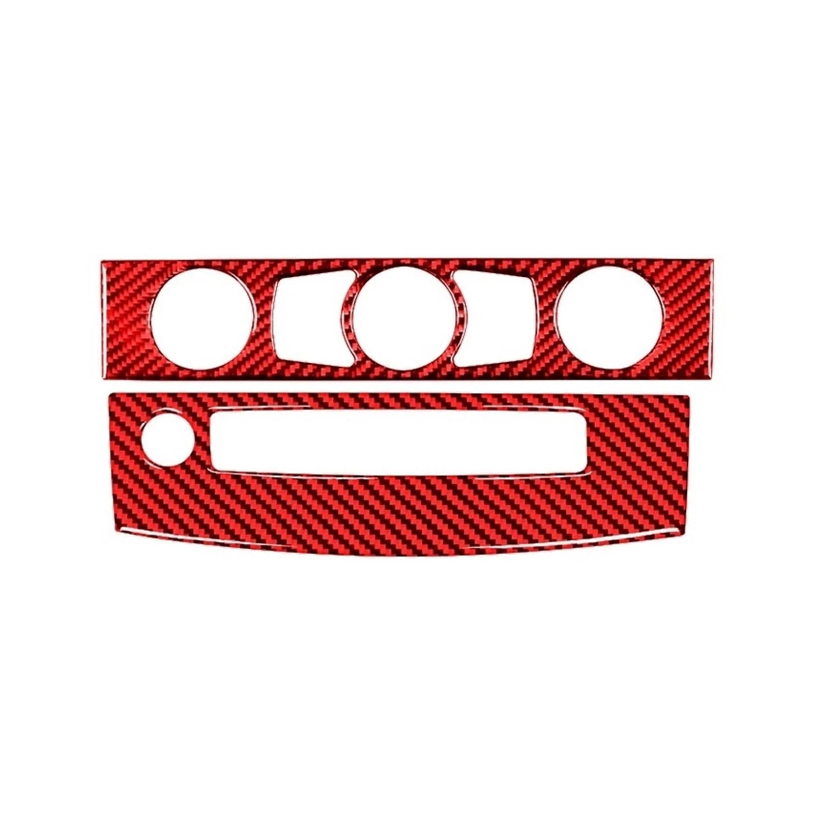 Auto Aufkleber Carbon Fiber Innen Auto Klimaanlage CD Bedienfeld Trim Abdeckung Rahmen Aufkleber Für 5 Series E60 2004-2010 Zubehör Auto Innenraum(Style C(Red)) von DELORM