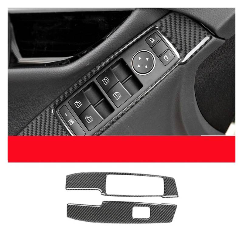 Auto Aufkleber Für Benz W204 C-Klasse 2007-2013 Auto Tür Armlehne Panel Dekor Trim Aufkleber Auto Innen Zubehör Carbon Faser Auto Innenraum(Left-Hand Drive) von DELORM