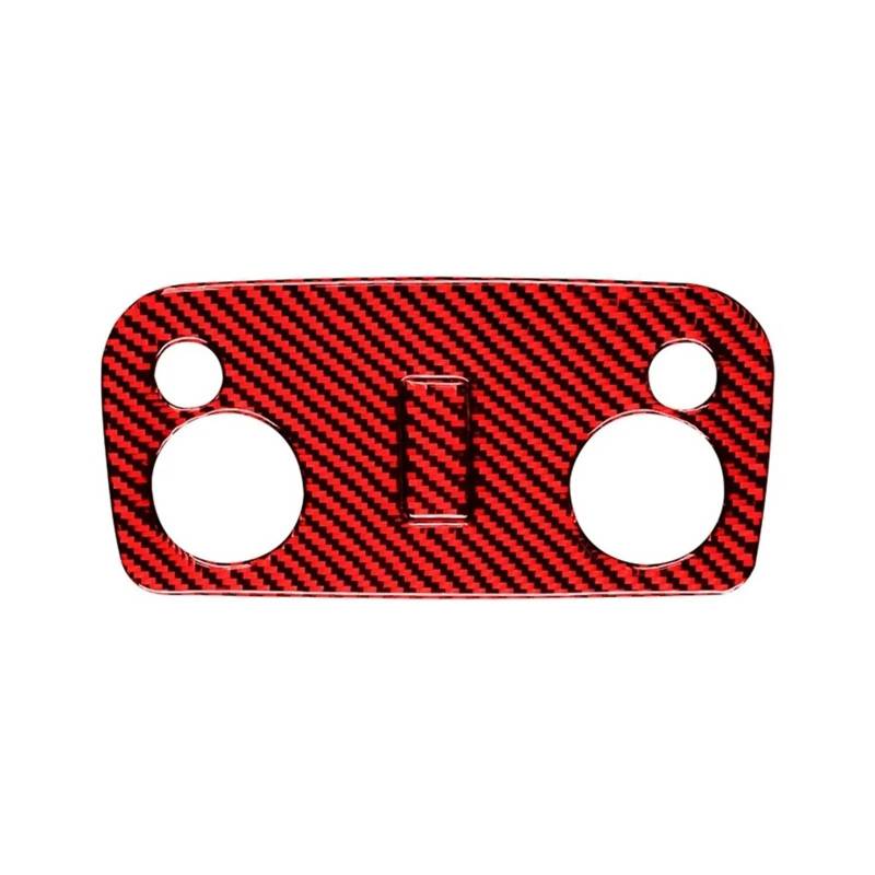 Auto Aufkleber Für Ford Für Mustang Zubehör 2005-2009 S197 GT Carbon Fiber Innen Auto Lesen Licht Control Panel Trim Aufkleber Abdeckung Rahmen Auto Innenraum(Rot) von DELORM