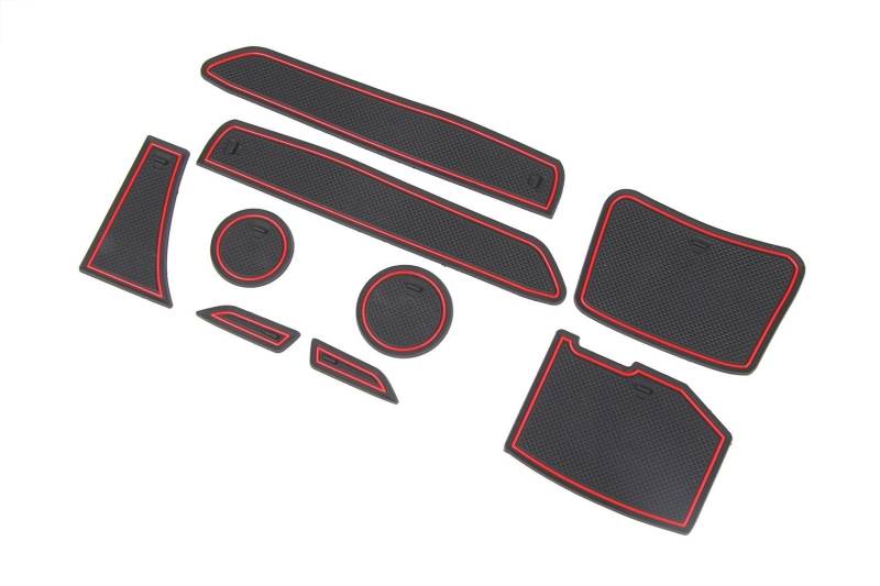 Auto Aufkleber Tür Nut Tor Slot Matte Cup Coaster Anti-Slip Pad Für Chevrolet Für Camaro 2017-2023 Innen Zubehör Auto Innenraum(Rot) von DELORM