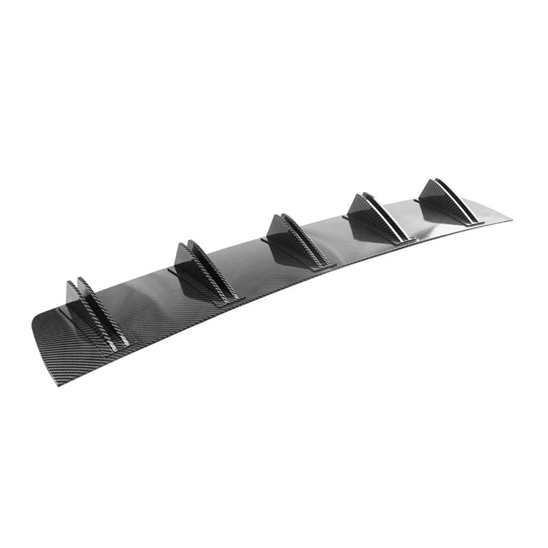 Heckspoiler Lippe 2 Stück Universal Auto Heckstoßstange Lippendiffusor 5-Fin Shark Fin Style Auto Schwarz Stoßstange Für A4 B8 A3 Q5 Dachspoiler(Kohlefaser-Optik) von DELORM