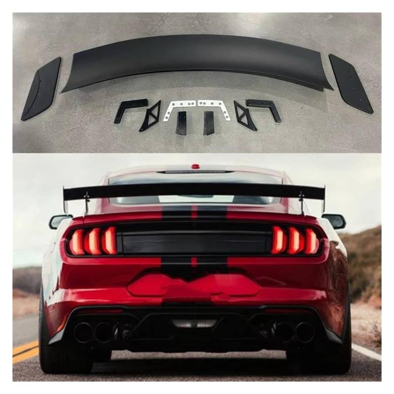 Heckspoiler Lippe ABS Kunststoff Carbon Faser Sport Stil Heckspoiler Für Ford Für Mustang GT500 Spoiler 2015 2016 2017 2018 2019 2020 2021 2023 Dachspoiler(Matt-schwarz) von DELORM