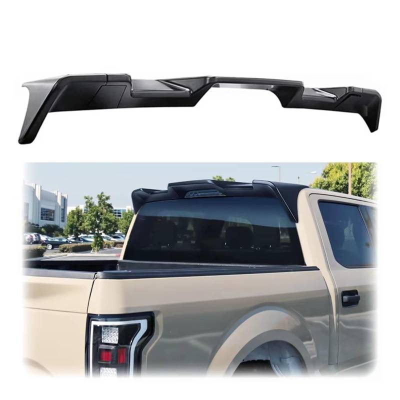 Heckspoiler Lippe BS Dachflügel-Spoiler Glänzend Schwarz Oder Carbonfaser-Look Zubehör Body-Kit Für Ford Für Raptor Für F150 2015–2020 Dachspoiler(Glossy Black) von DELORM