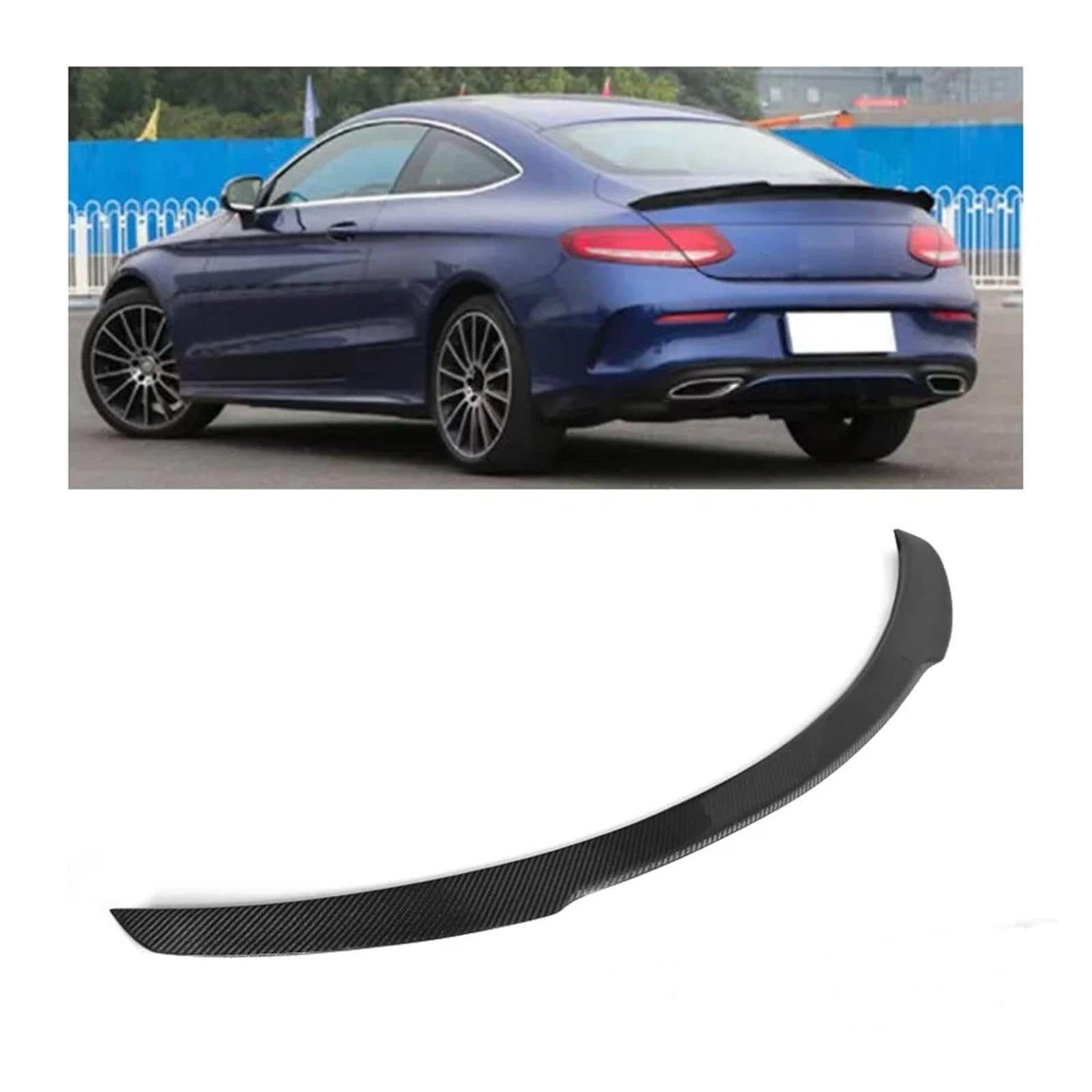 Heckspoiler Lippe Carbon Fiber Spoiler Für Benz W205 C260 C43 C63 Coupe AMG Hinten Ducktail Flügel C-klasse 4 2 Tür Stamm Zubehör Dachspoiler(2 Door FD) von DELORM