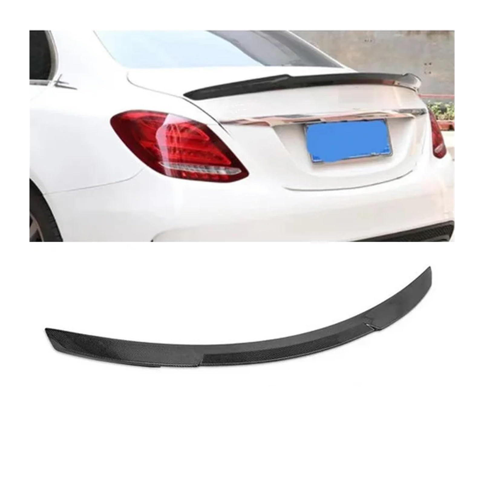 Heckspoiler Lippe Carbon Fiber Spoiler Für Benz W205 C260 C43 C63 Coupe AMG Hinten Ducktail Flügel C-klasse 4 2 Tür Stamm Zubehör Dachspoiler(4 Door FD) von DELORM