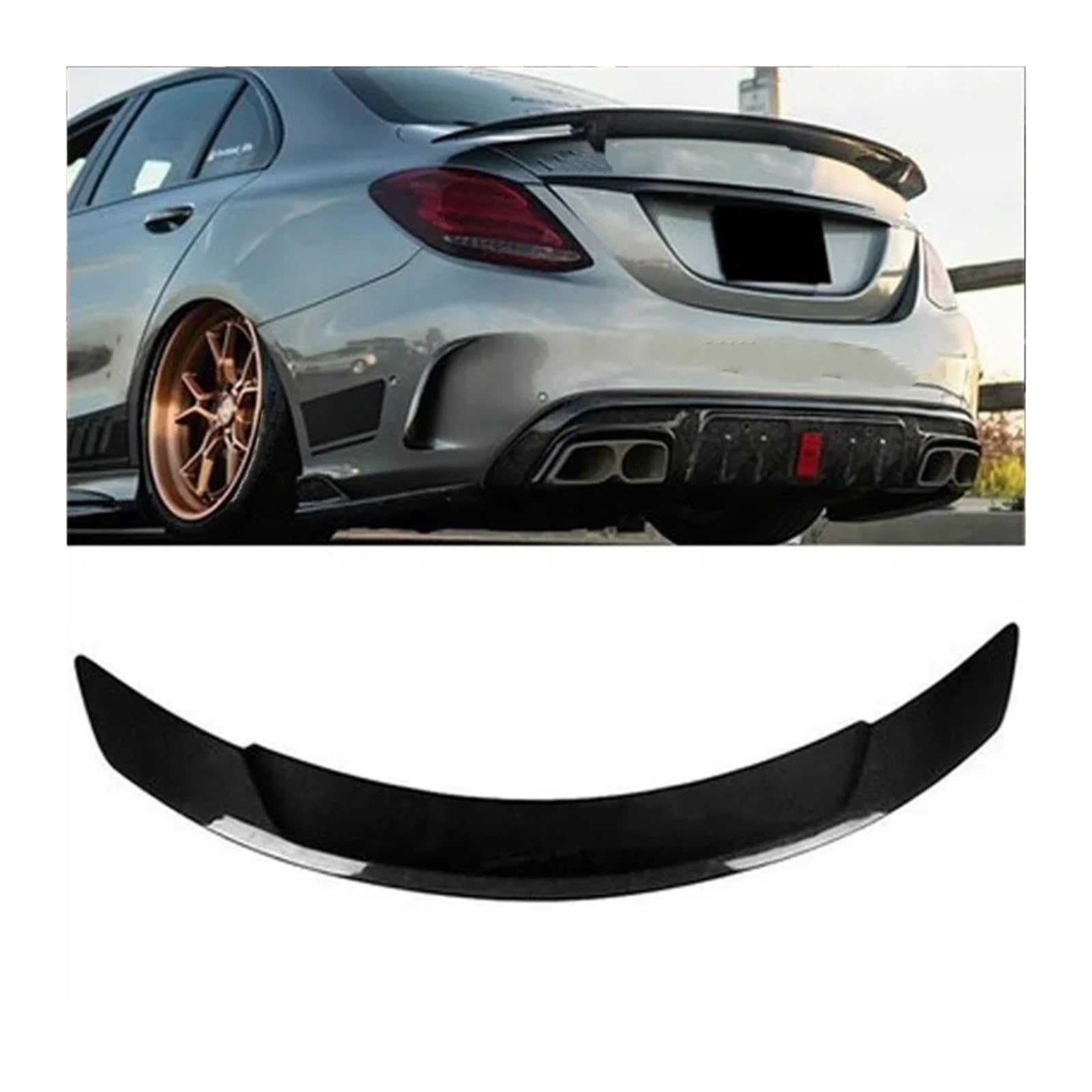 Heckspoiler Lippe Carbon Fiber Spoiler Für Benz W205 C260 C43 C63 Coupe AMG Hinten Ducktail Flügel C-klasse 4 2 Tür Stamm Zubehör Dachspoiler(4 Door RT) von DELORM