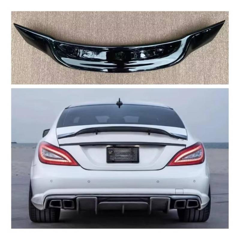 Heckspoiler Lippe Für Benz 2012-2018 CLS Klasse CLS350 CLS400 CLS450 CLS500 CLS63 W218 Hinten Stamm Lip Spoiler R Stil Carbon Faser Spoiler Dachspoiler(FRP Glossy Black) von DELORM