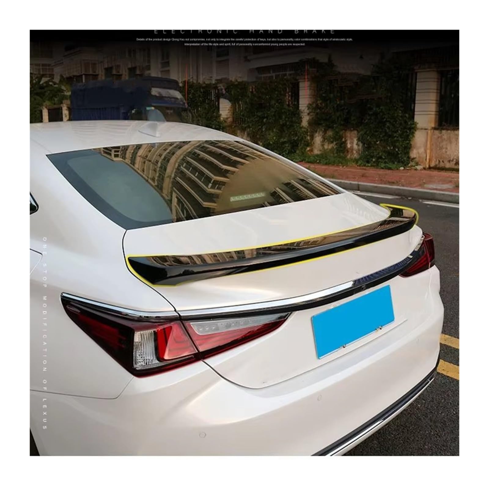 Heckspoiler Lippe Für Lexus ES260 ES300 ES200 Spoiler 2018 2019 Spoiler ABS Material Auto Schwanz Primer Farbe Heckspoiler Dachspoiler(Kohlefaser-Optik) von DELORM