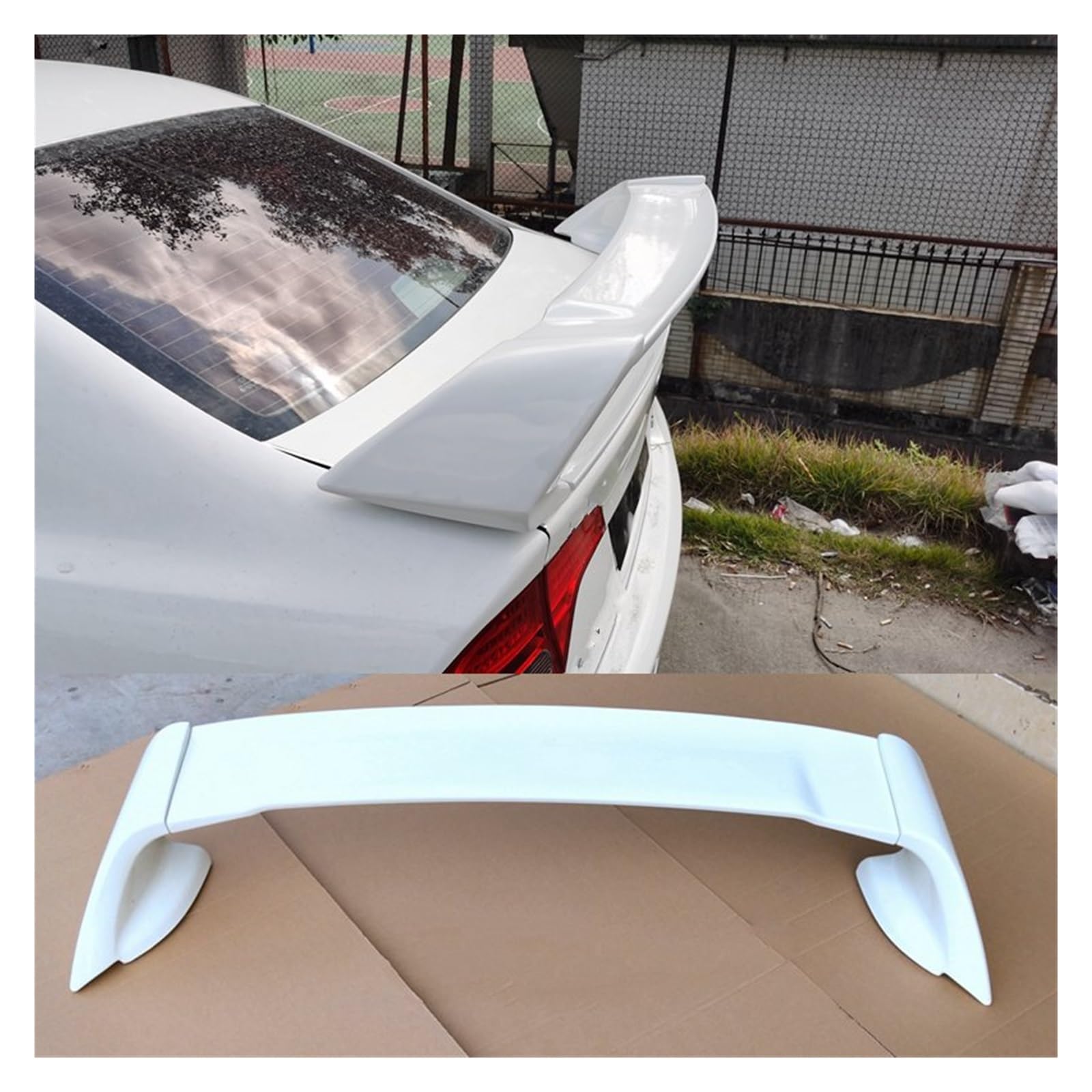 Heckspoiler Lippe Für Mazda 3 ABS FD2 Spoiler 2006 2007 2008 2009 2010 2011 2012 2013 DREI Teile Kofferraumabdeckung Heckflügel Dachspoiler(Weiß) von DELORM