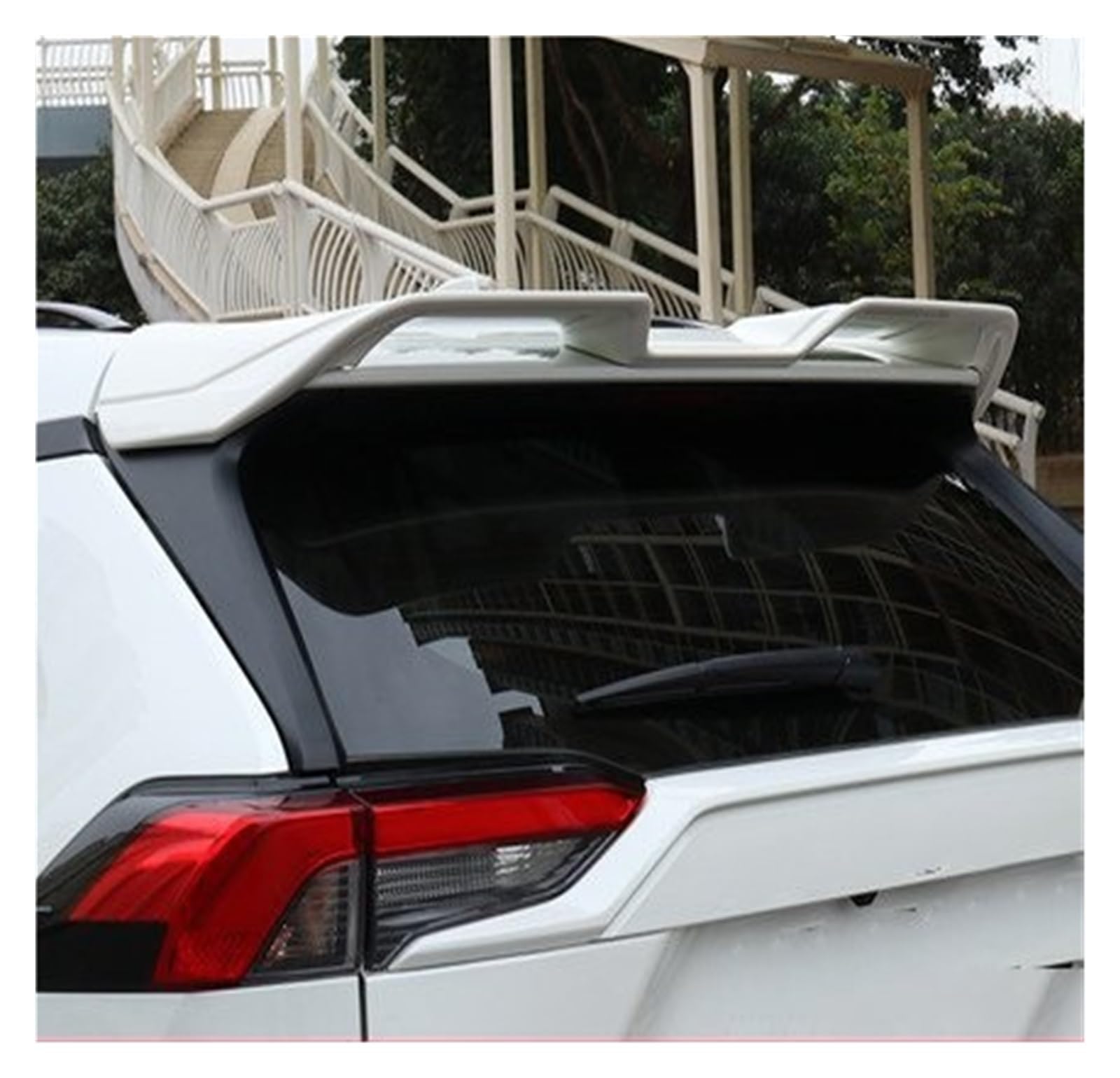 Heckspoiler Lippe Für RAV4 Für RAV 4 2019 2020 ABS Kunststoff Unpaint Außen Heckspoiler Schwanz Trunk Boot Flügel Dekoration Auto Styling Dachspoiler(Ivory) von DELORM