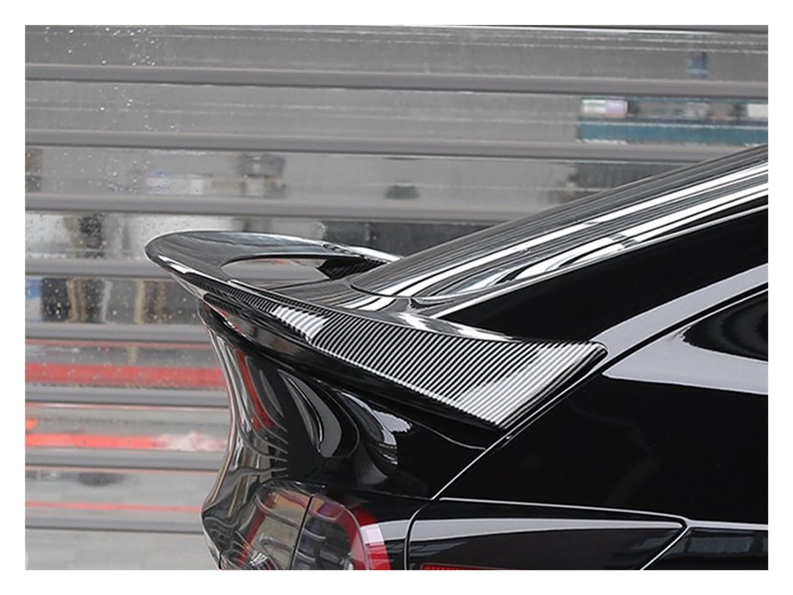 Heckspoiler Lippe Für Tesla Für Modell Y 2019 2020 2021 2022 Hinten Stamm Deckel Boot Lip Spoiler Flügel Carbon Schwarz Ducktail Auto Tuning Zubehör Styling Teil Dachspoiler(Carbon Printing) von DELORM