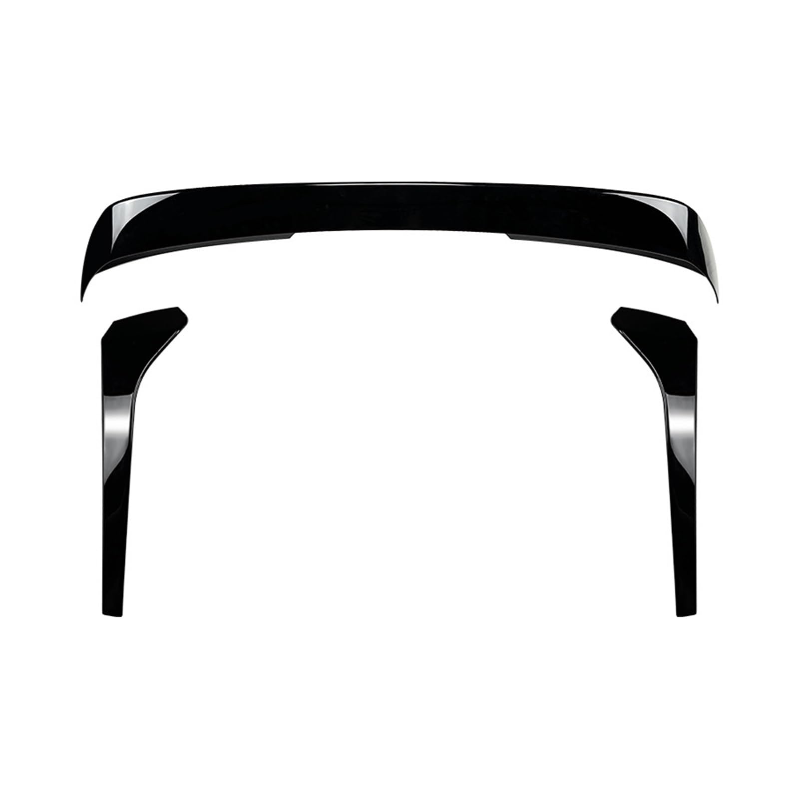 Heckspoiler Lippe Für VW Für Tiguan MK2 2017-2023 Normale Version Auto Schwanz Flügel Feste Wind Spoiler Hinten Seite Flügel Auto Dekoration Zubehör Dachspoiler(3piece Black) von DELORM