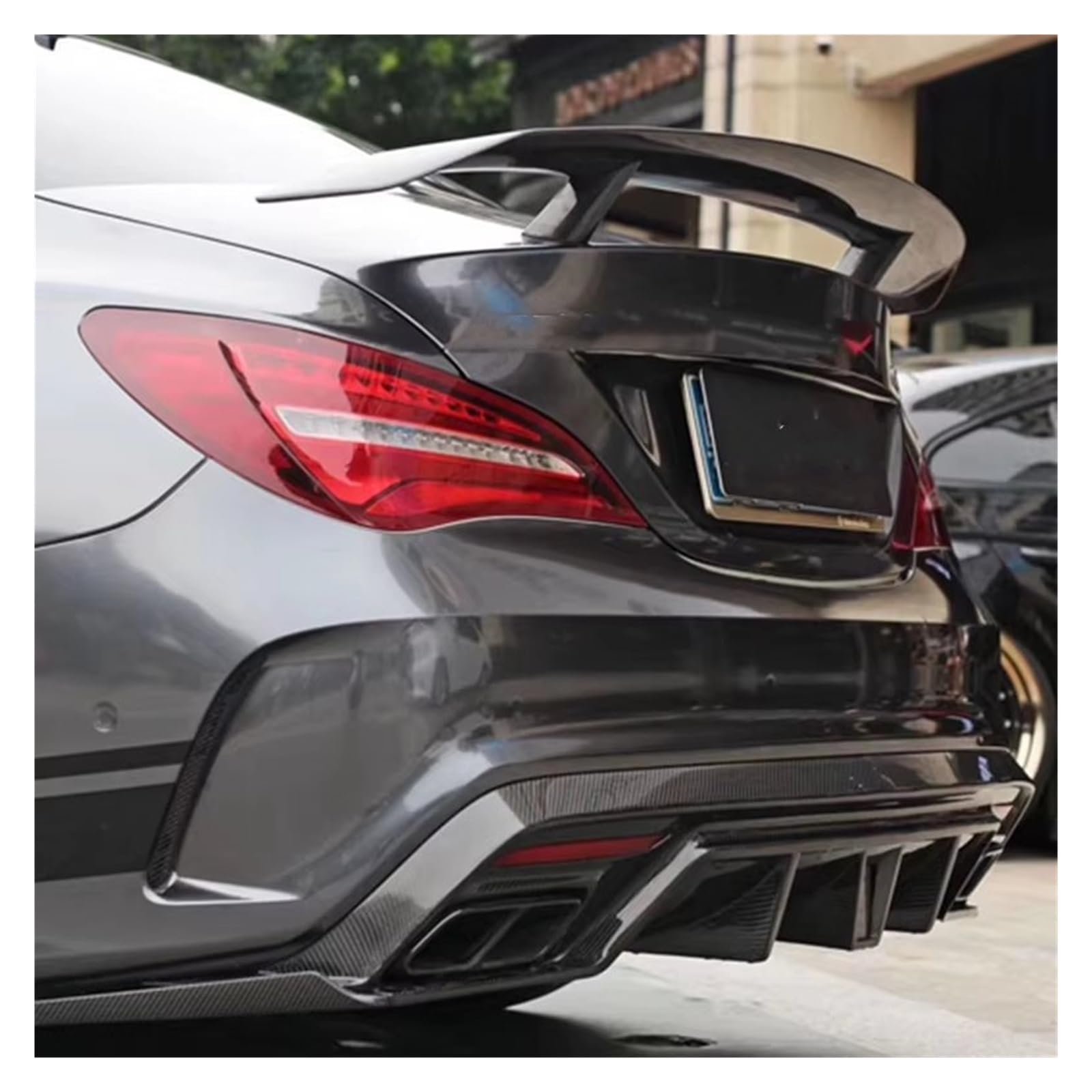 Heckspoiler Lippe GT Spoiler Für Benz CLA Flügel CLA45 W117 C117 Matt Carbon Fiber Hinten Stamm Deckel Spoiler CLA180 CLA200 CLA250 CLA260 2013 AUF Dachspoiler(Forged Carbon) von DELORM