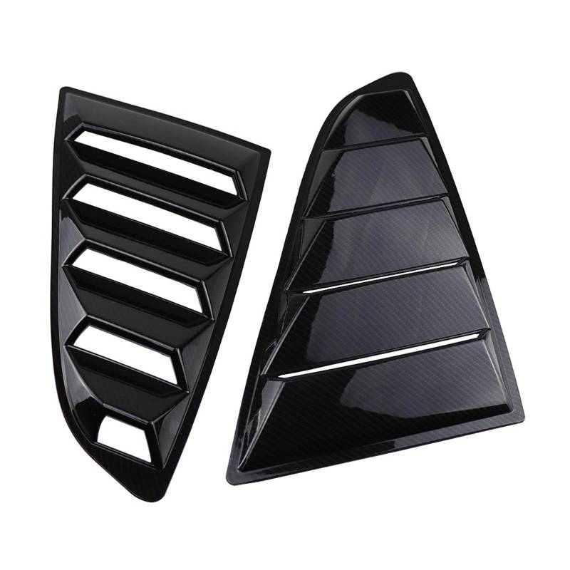 Heckspoiler Lippe Hinten Viertel Fenster Lamellen Scoops Spoiler Auto Tuning Panel Seite Air Vent Abdeckung Für Ford Für Mustang 2015 2016 2017 2018 2019-2023 Dachspoiler(Carbon Fiber Copy) von DELORM