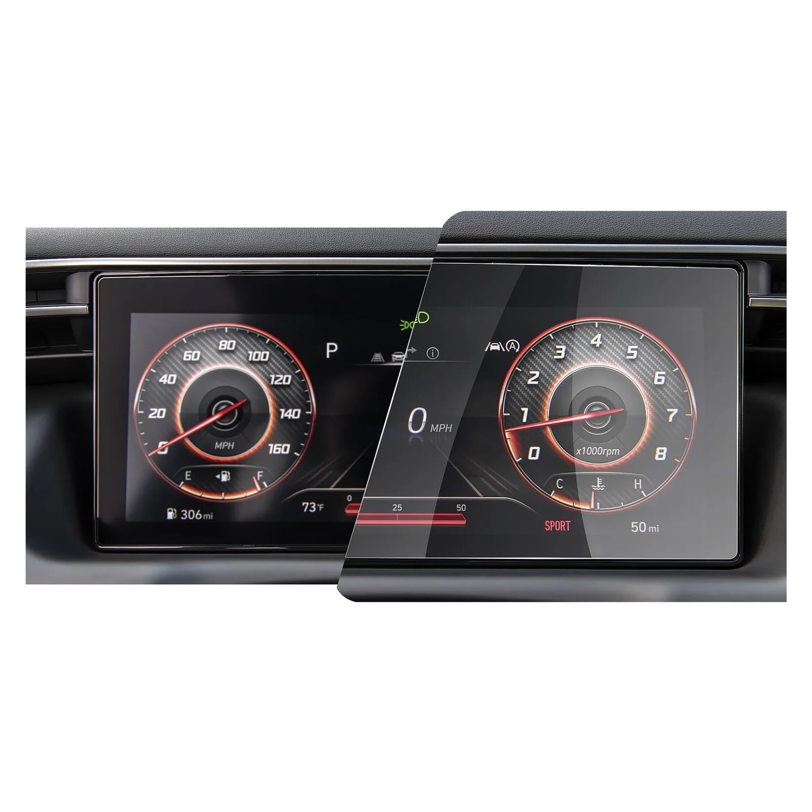 Instrumententafel Schutzfolie 10,25 Zoll Auto LCD Instrument Displayschutzfolie Für Tucson NX4 2021 2022 2023 Innenzubehör GPS Schutzfolie(10.25-Inch) von DELORM