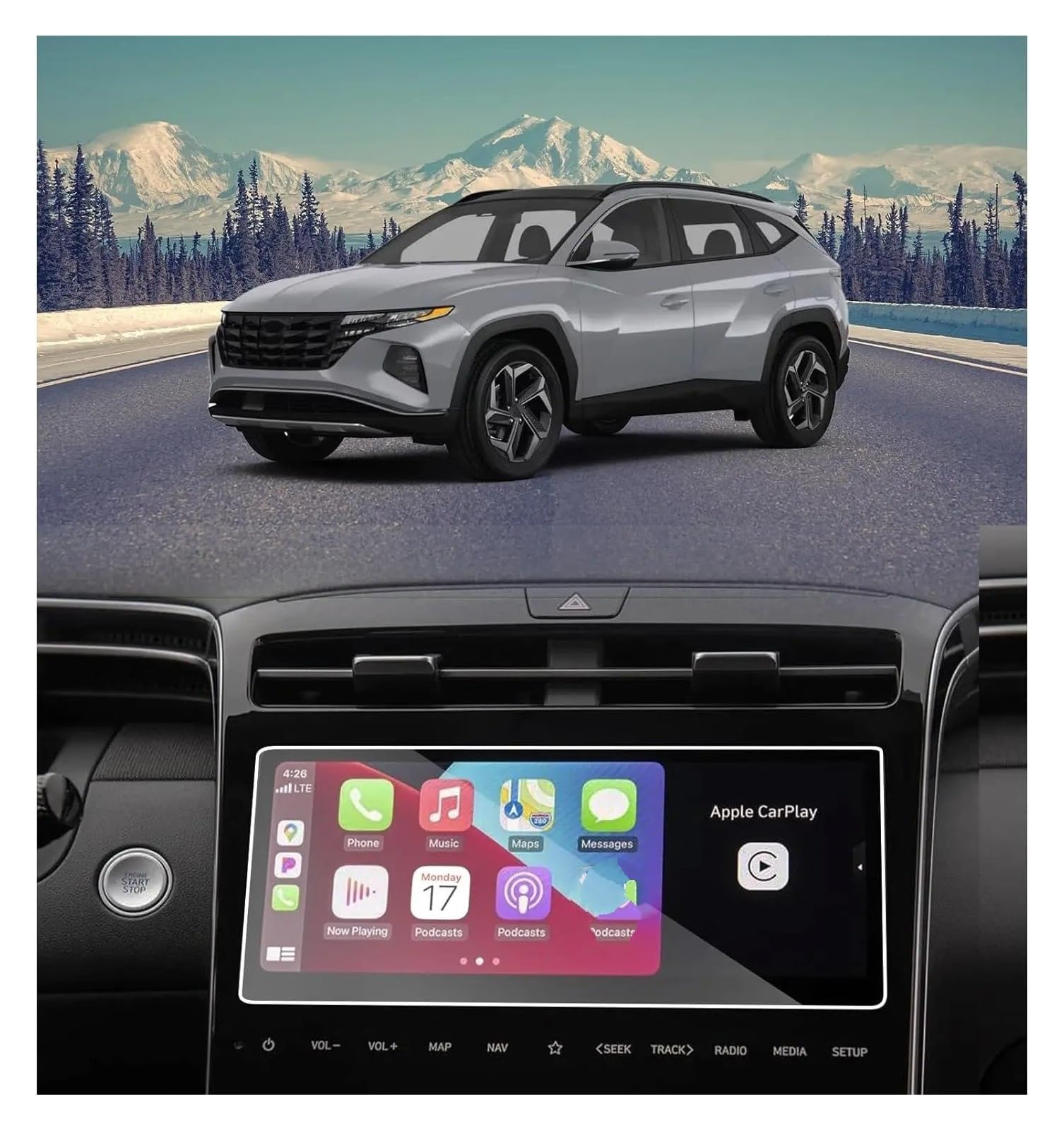 Instrumententafel Schutzfolie 10,25 Zoll Gehärtetes Glas LCD Ouchscreen Displayschutzfolie Für Hyundai Für Tucson NX4 2023 2024 GPS Schutzfolie von DELORM