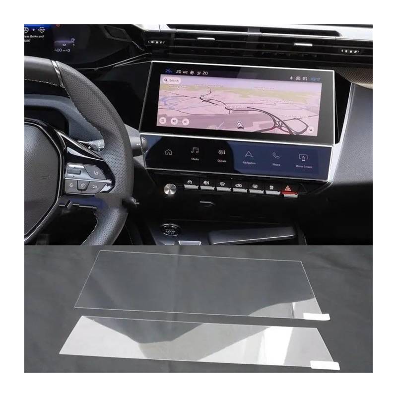 Instrumententafel Schutzfolie 10 Zoll Auto GPS Navigation Film LCD Bildschirm Anti-scratch Film Gehärtetes Glas Screen Protector Für Peugeot 308 408 GT Für Hybrid 2023 GPS Schutzfolie(Gps-air protecto von DELORM