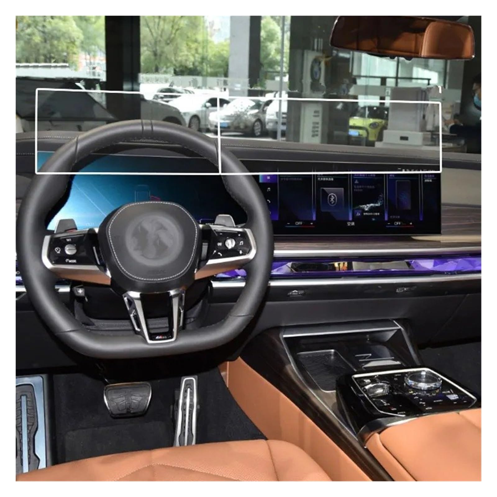 Instrumententafel Schutzfolie 12,3 Zoll Auto Infotainment Radio GPS Navigation Bildschirm Gehärtetes Glas Schutzfolie Für 7 Serie 740i Limousine I7 2023 2024 GPS Schutzfolie von DELORM