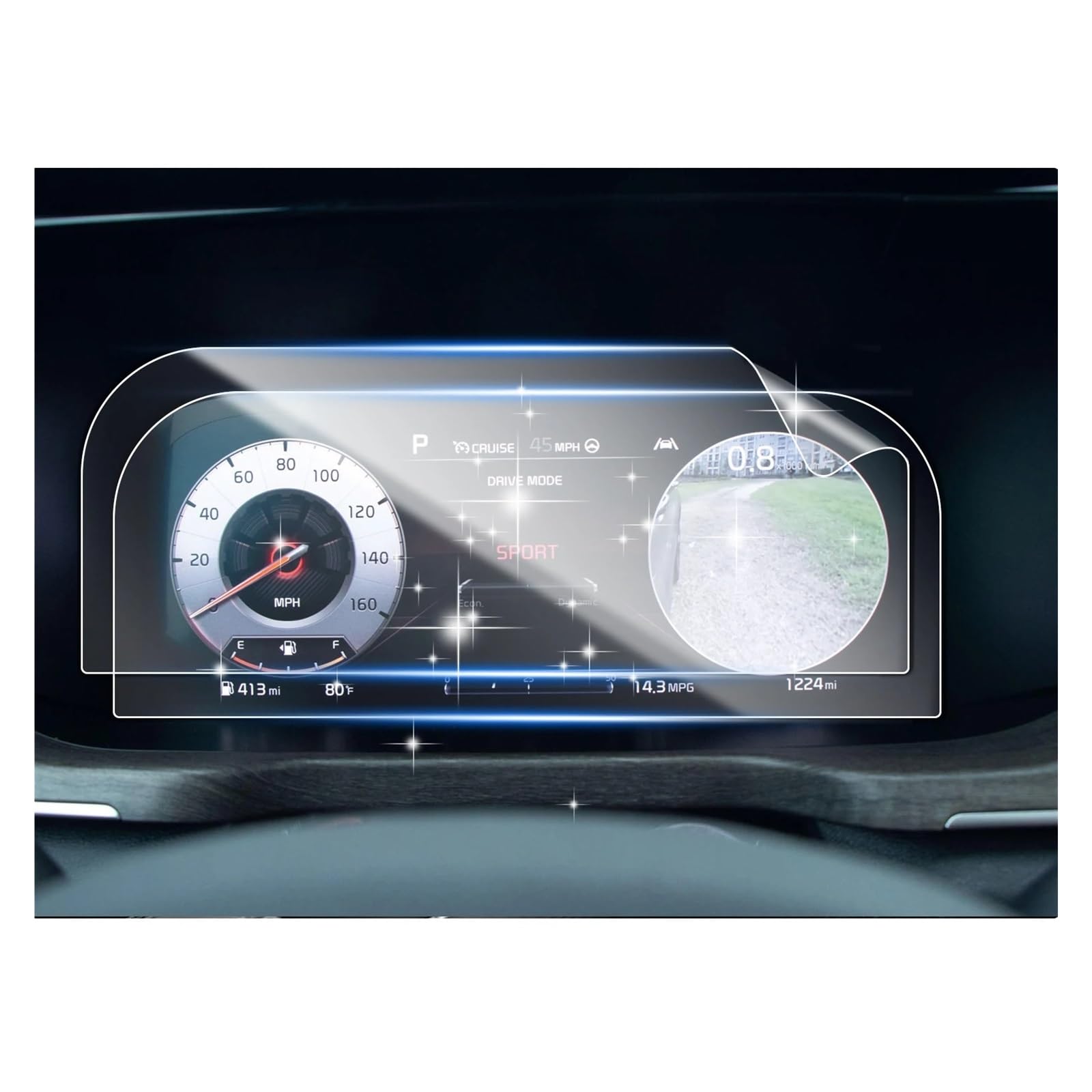 Instrumententafel Schutzfolie 12,3-Zoll Auto LCD Instrument Screen Protector Für Kia Für Sorento MQ4 2021 2022 Auto Innen Zubehör PET Film GPS Schutzfolie von DELORM