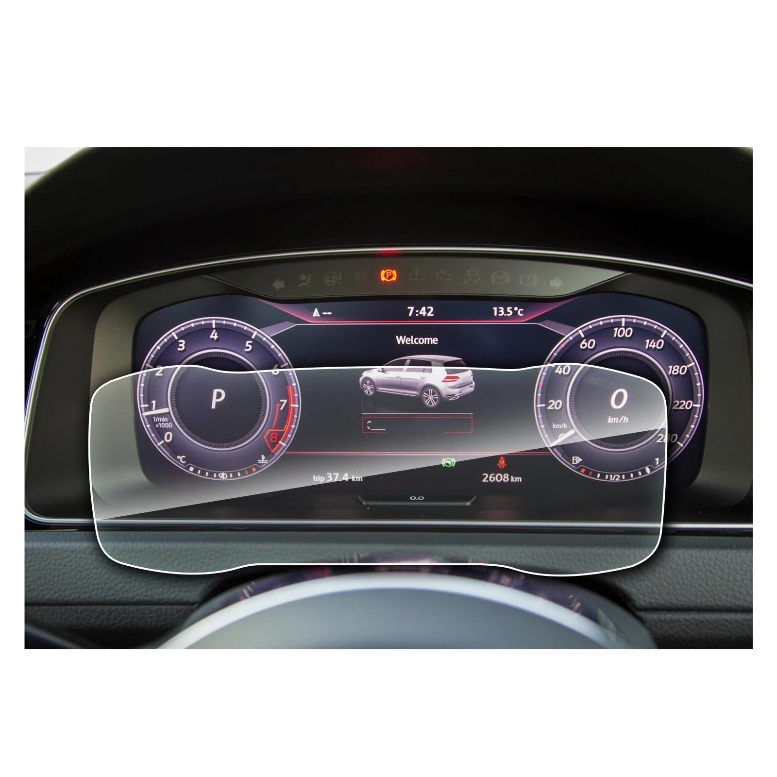 Instrumententafel Schutzfolie 12,3 Zoll Auto LCD Instrument Screen Protector Für VW Für Golf 7 Für GTD Für GTI Für GTE 2016-2019 Innen Zubehör GPS Schutzfolie von DELORM