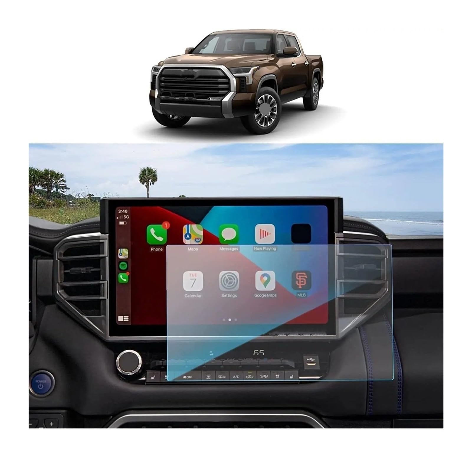 Instrumententafel Schutzfolie 2 PCS Für Toyota Für Tundra 2022 2023 14 Zoll Navigation PET Screen Protector Display Hohe Für Klarheit Anti-Scratch GPS Schutzfolie von DELORM