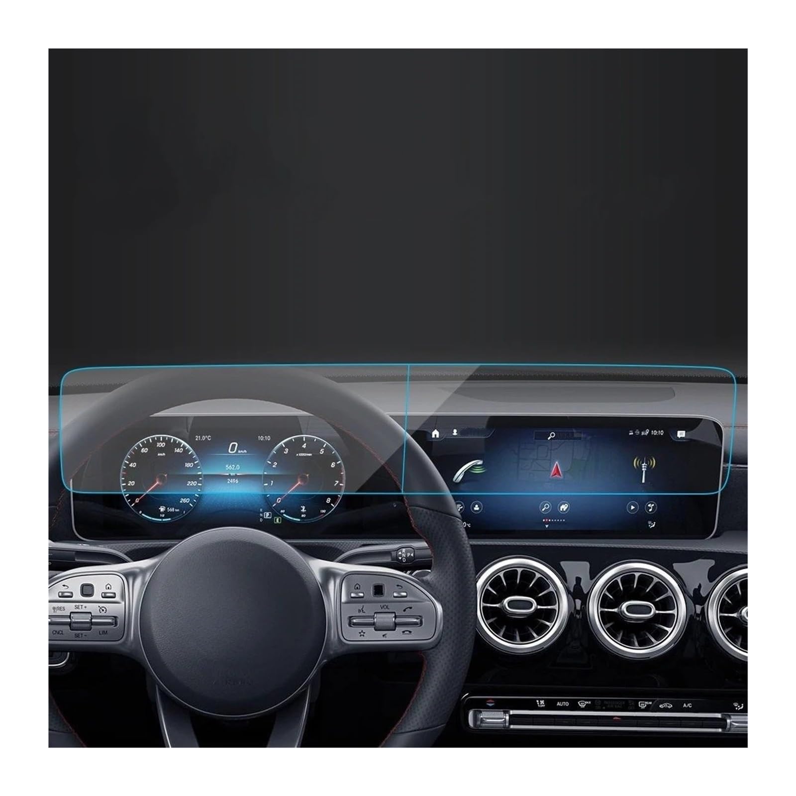 Instrumententafel Schutzfolie Auto Aufkleber Screen Protector Navigator Display Gehärtetem Glas Schutz Film Für Benz Für Cla 2023 Auto Zubehör GPS Schutzfolie(Blue for 23 Cla L) von DELORM