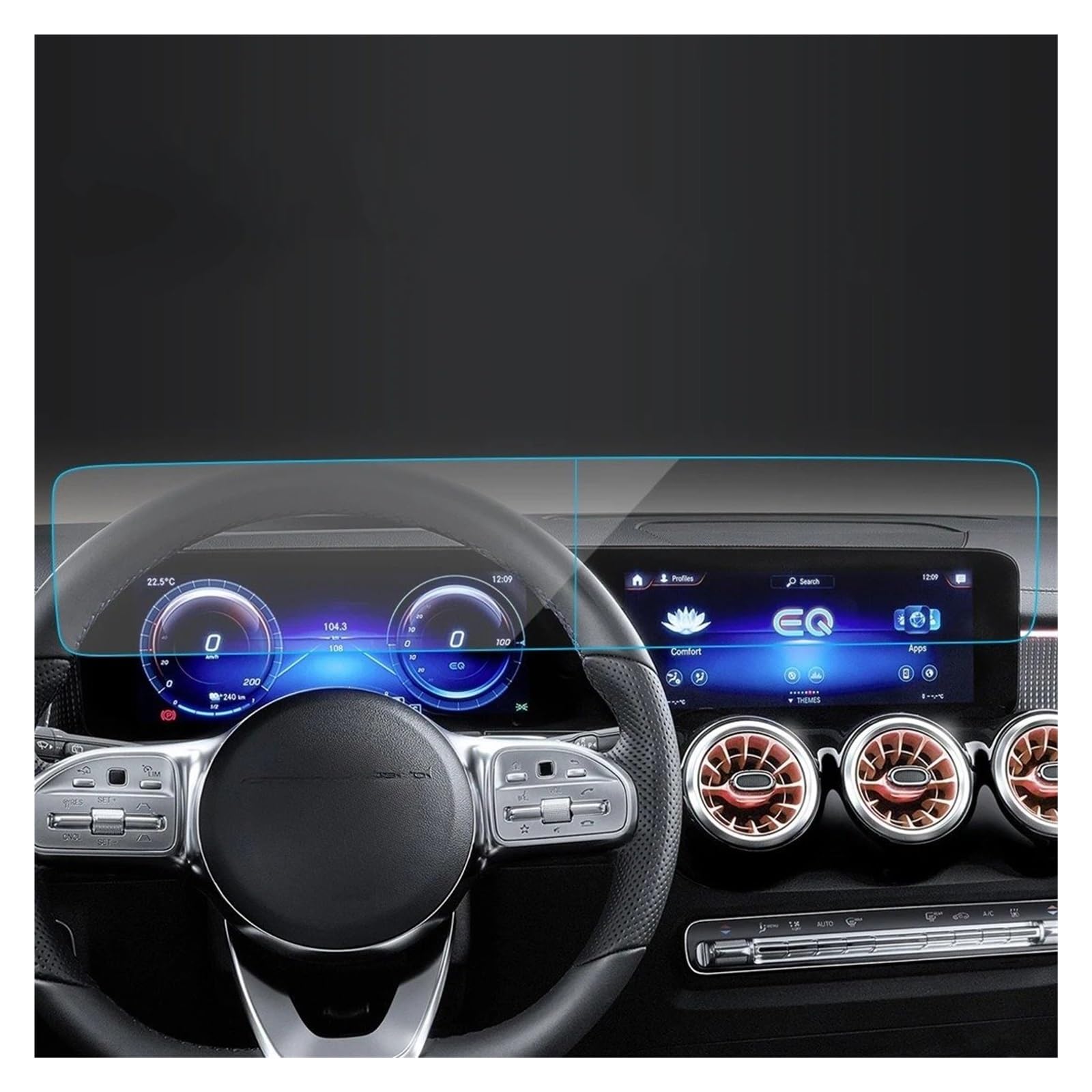 Instrumententafel Schutzfolie Auto Aufkleber Screen Protector Navigator Display Gehärtetem Glas Schutz Film Für Benz Für EQB 2023 Auto Zubehör GPS Schutzfolie(Blue for 23 EQB L) von DELORM