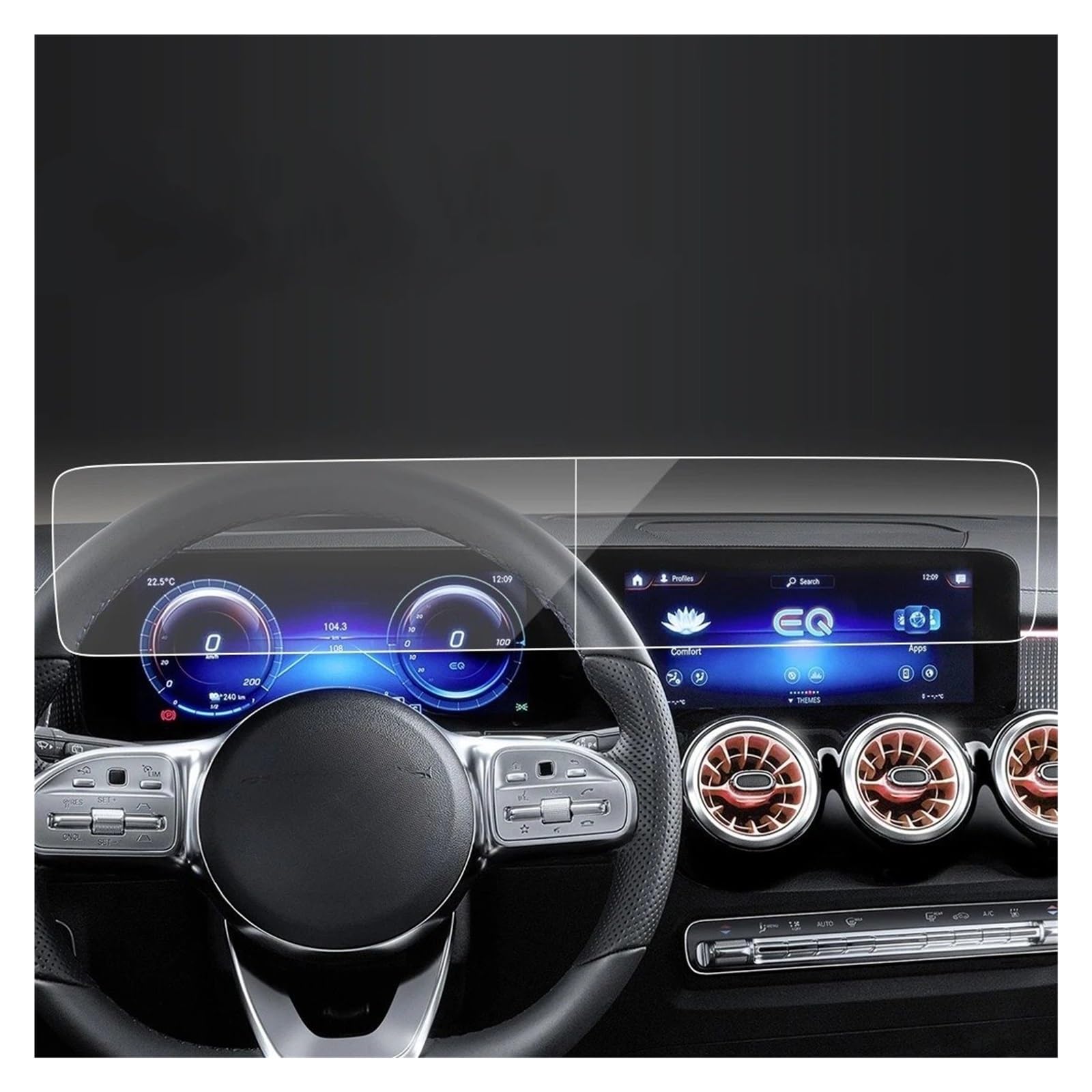 Instrumententafel Schutzfolie Auto Aufkleber Screen Protector Navigator Display Gehärtetem Glas Schutz Film Für Benz Für EQB 2023 Auto Zubehör GPS Schutzfolie(HD for 23 EQB L) von DELORM