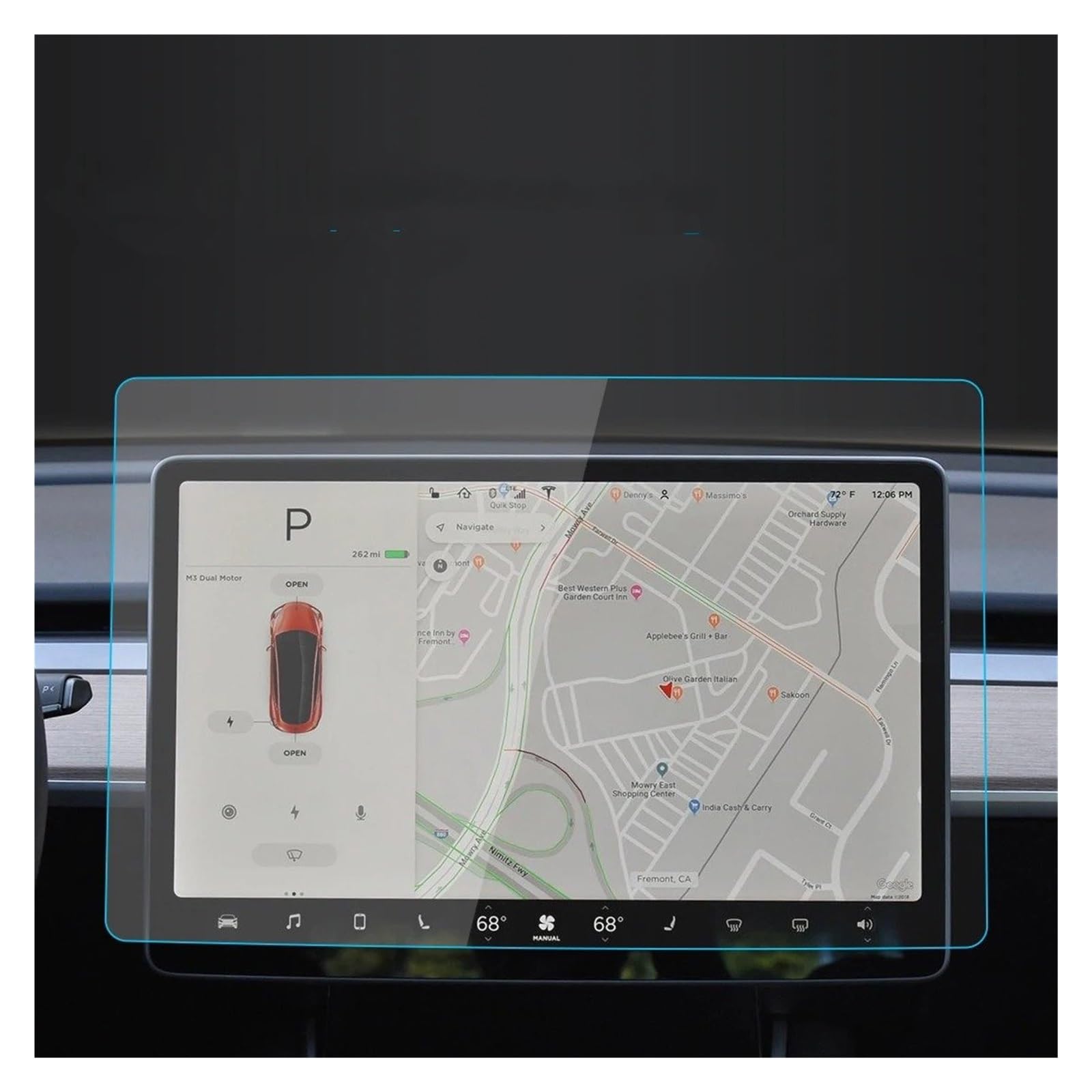 Instrumententafel Schutzfolie Auto Aufkleber Screen Protector Navigator Display Gehärtetem Glas Schutz Film Für Tesla Für Modell 3 2023 Auto Zubehör GPS Schutzfolie(HD for 23 Model 3) von DELORM