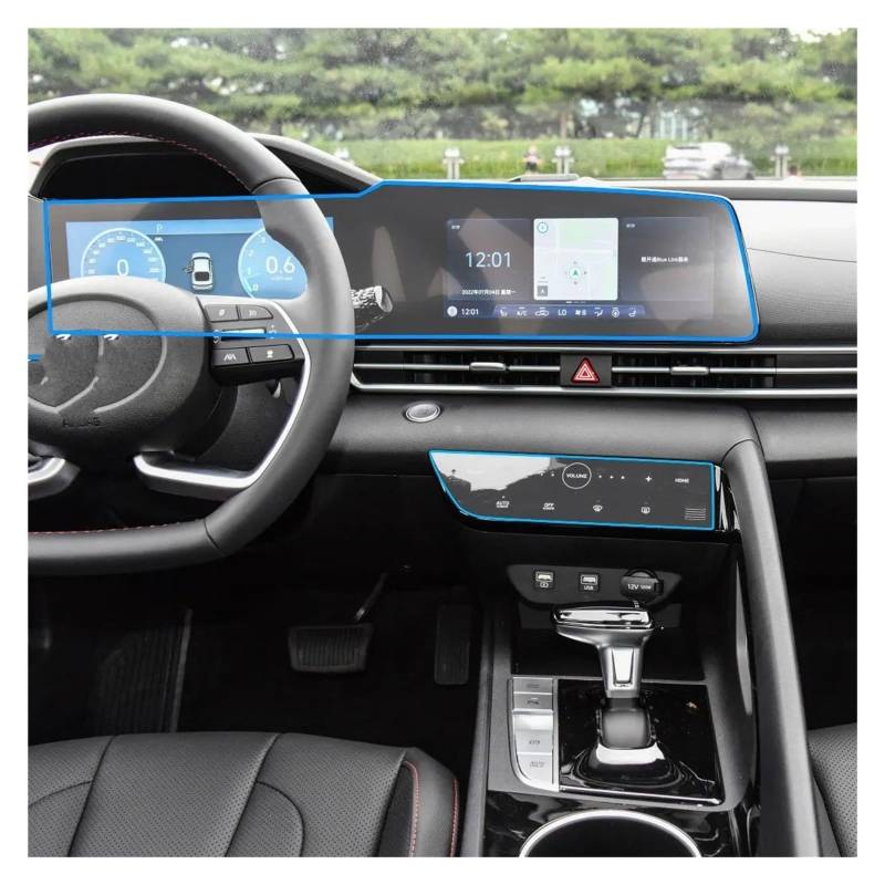 Instrumententafel Schutzfolie Auto GPS Navigation Schutz Film LCD Bildschirm TPU Film Screen Protector Anti-Scratch Innen Refit Für Hyundai Für Elantra 2021 2022 GPS Schutzfolie von DELORM