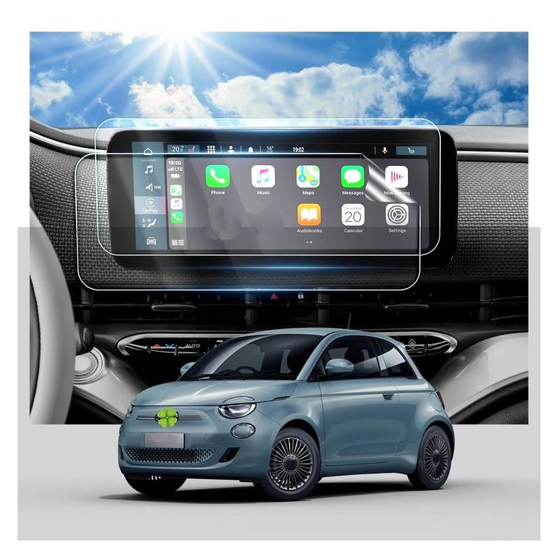 Instrumententafel Schutzfolie Auto GPS Navigation Touch Center Screen Protector Für FIAT 500 E Für Uconnect 5 2024 10'' Auto Zubehör Nano Film GPS Schutzfolie von DELORM