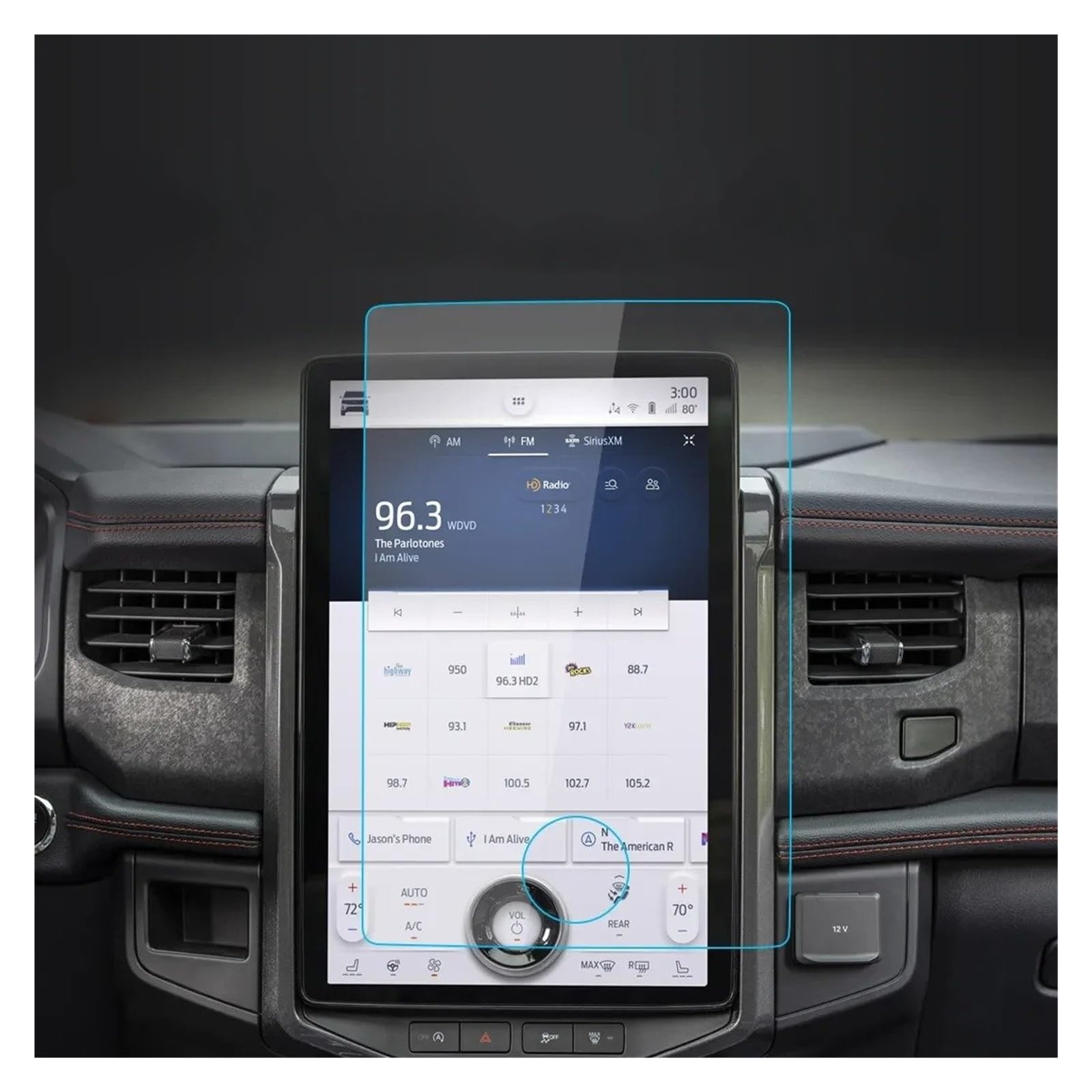 Instrumententafel Schutzfolie Auto Konsole Gehärtetem Glas Schutz Film Navigator Film Für Ford Für Expedition 2022 Screen Protector Zubehör GPS Schutzfolie(22 Expedition Blue) von DELORM