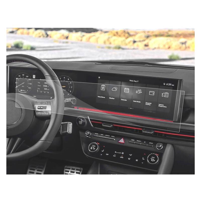 Instrumententafel Schutzfolie Auto-Navigation Und LCD-Instrument, Nano-Displayschutzfolie Für Hyundai Für Sonata 2024, Auto-Innenzubehör GPS Schutzfolie(12.3-Inch) von DELORM