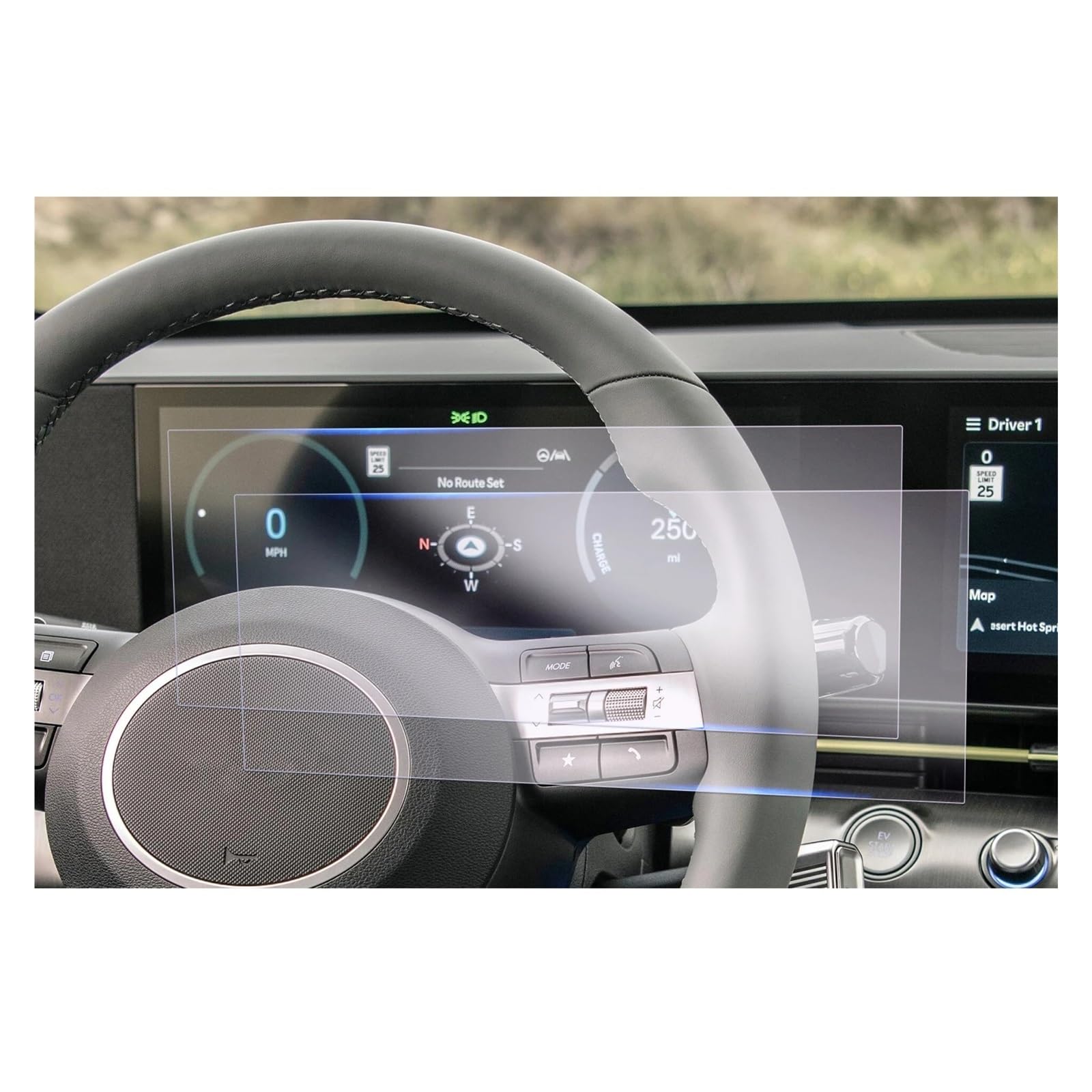 Instrumententafel Schutzfolie Auto-Navigation & LCD-Instrument Nano-Displayschutz Für Hyundai Für Kona SX2 2023 2024 Auto-Zubehör GPS Schutzfolie(Instrument Film) von DELORM